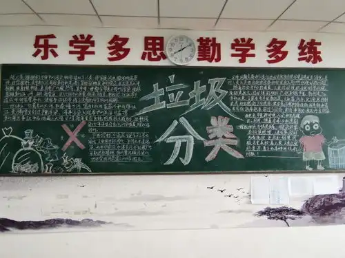 积极参与垃圾分类,共创和谐绿色校园记高一五月保护环境,垃圾分类黑板报活动