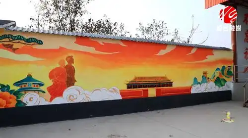 手绘墙画扮靓美丽乡村