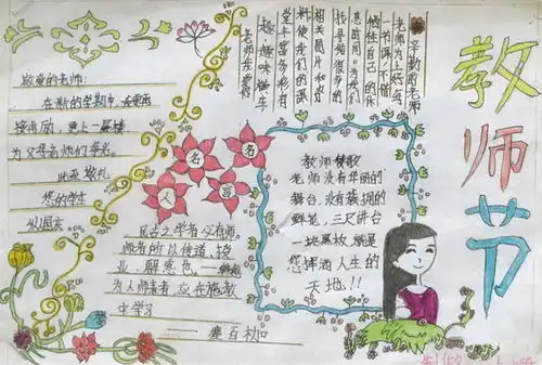 2020年教师节手抄报初二