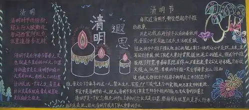 清明节黑板报清明节和雨