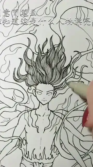 创意简笔画谁知道这是什么人物漂亮吧