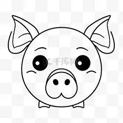 卡通猪线条图片卡通猪线条图片素材免费下载千库网