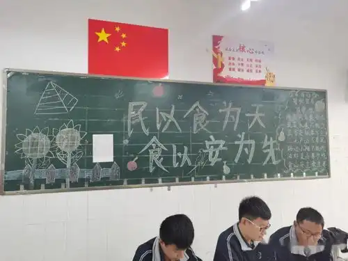 临清一中司务处结合团委高一年级开展校园饮食安全主题板报展览活动