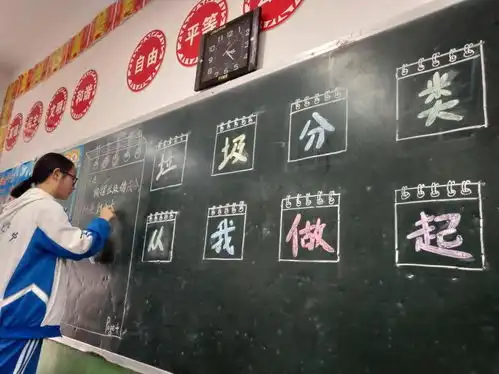和谐社会,你我共建,文明校园,大家同享延大附中关于垃圾分类主题活动教育活动