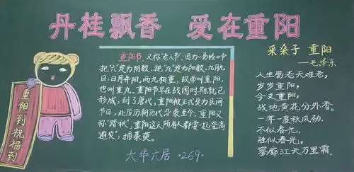 丹桂飘香爱在重阳黑板报