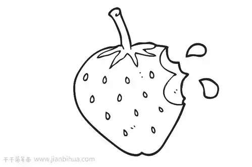 线条简单的草莓简笔画