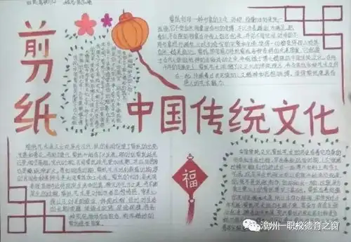 漳州一职校开展剪纸艺术主题手抄报评比活动