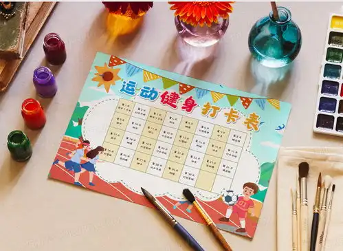 暑假运动打卡表小报手抄报word模板下载熊猫办公