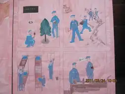 服刑人员画的学雷锋.树新风板报