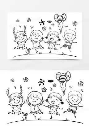 简笔画人物素材简笔画人物图片简笔画人物免费模板下载熊猫办公