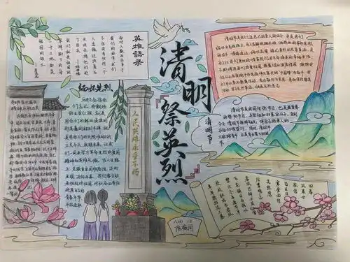 展示这些同学的手抄报点亮了春天