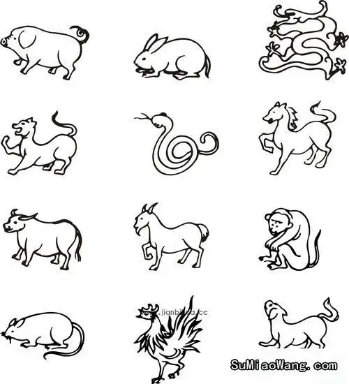 十二生肖简笔画铅笔画,简单的十二生肖画法怎么画我的网站