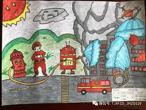 快来欣赏吧第三届儿童消防绘画作品展示五