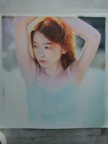 彩铅色粉人物画晨曦中