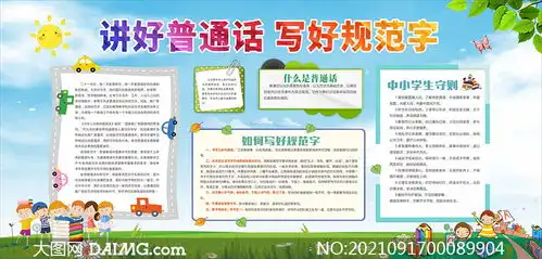 校园推广普通话宣传展板设计矢量素材