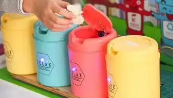暑期小学生垃圾分类开脑洞智能语音垃圾桶动起