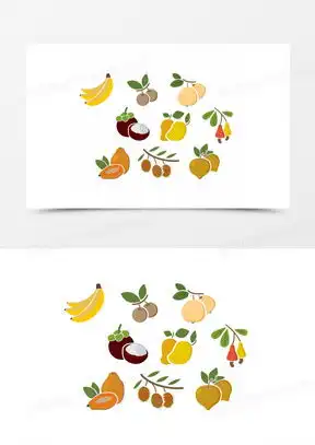 水果图案简笔画矢量图
