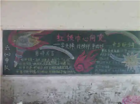 红领巾心向党黑板报少年兴则国兴