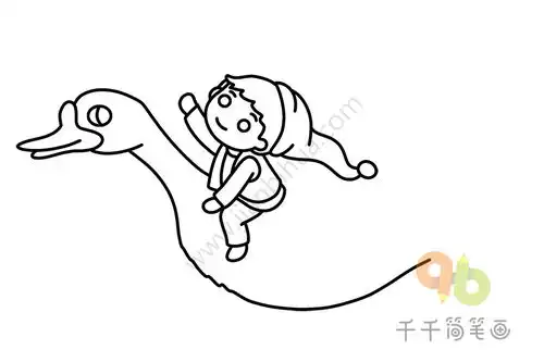 尼尔斯骑鹅旅行记尼尔斯简笔画教程