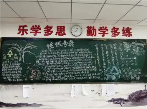 杭州新理想高中记高一五月保护环境,垃圾分类黑板报活动