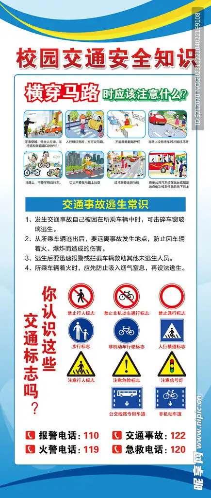 校园交通安全知识设计图psd分层素材psd分层素材