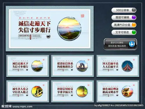 诚信建设宣传展板图片