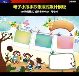 小学生幼儿园读书教学小报边框模板图片素材psd下载68.67mb科学手抄报大全学科手抄报