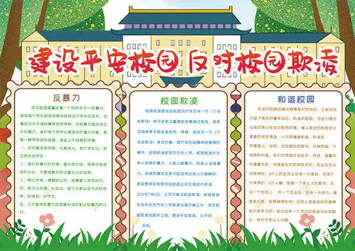 建设平安校园反对校园欺凌小报手抄报