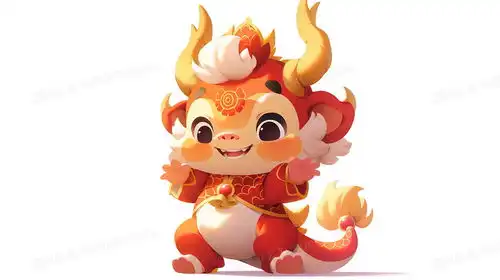 q版可爱生肖龙年卡通形象龙宝宝春节创意插画图片素材下载jpg格式熊猫办公