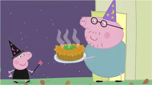 小猪佩奇最新第八季万圣节猪爸爸做了美味南瓜派简笔画