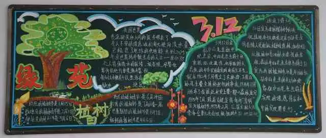 植树节黑板报城市里的树