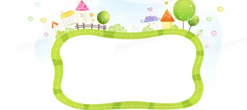 边框童趣卡通绿色banner背景背景图片素材免费下载熊猫办公
