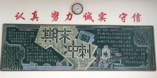 锐意争锋,备战期末记国美部期末冲刺主题黑板报评比活动