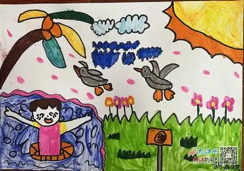南昌市新建区第五幼儿园开展防溺水绘画宣传活动