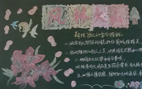 森林防火黑板报森林打扮的漂漂亮亮
