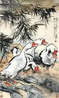 徐悲鸿笔下动态十足的鹅