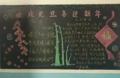 庆元旦,迎新年主题黑板报微信投票环节开始啦