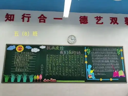 小小黑板报浓浓抗疫情息县第十一小学南校区黑板报展评活动