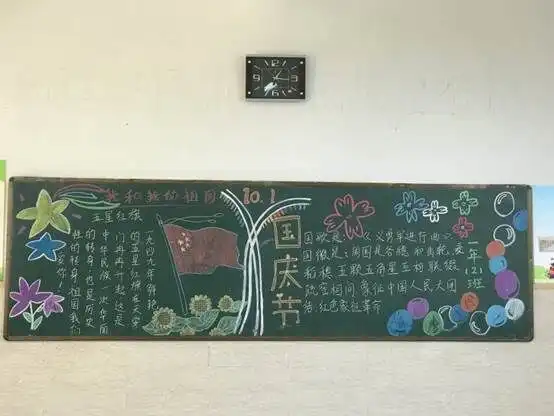 今天是你的生日,我的中国半岛小学纪念祖国68岁华诞板报