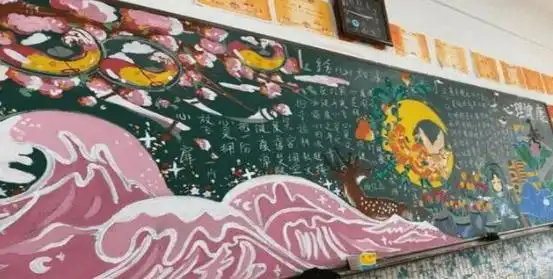 初中生高质量黑板报走红,绘画实力令人惊叹,老师看后舍不得擦