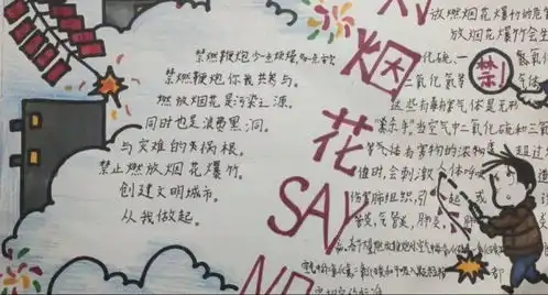 西安市新城区太华路小学春节禁止燃放烟花爆竹宣传教育活动三四年级学生宣传手抄报