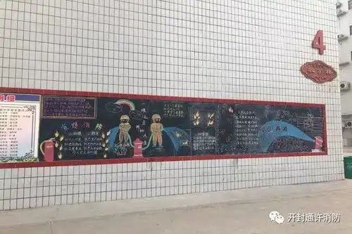 通许学生创意手绘消防黑板报寓教于乐效果好