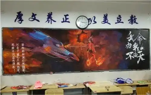 中学生创意黑板报,美术老师看后自愧不如,直言抢我饭碗