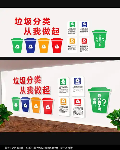 校园垃圾分类文化墙设计