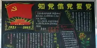 庆七一建党94周年的黑板报