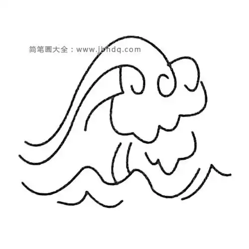 浪花简笔画大全及画法步骤