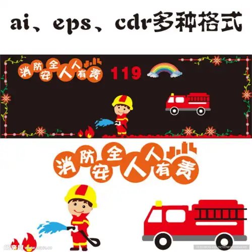 119防火安全知识黑板报手抄报设计图