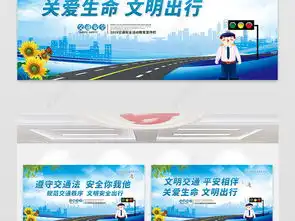 大气遵守交通安全宣传展板psd模板设计图片下载