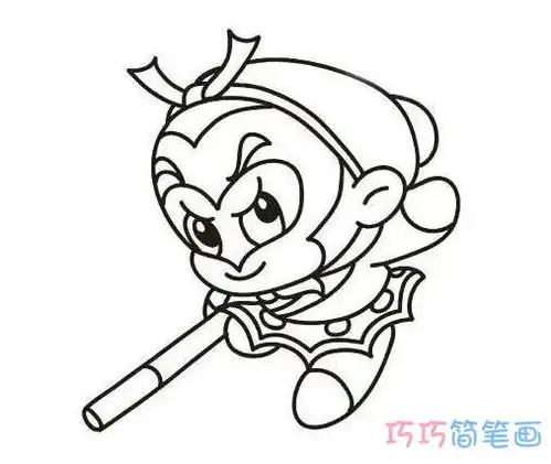 西游记孙悟空怎么画简单卡通孙悟空简笔画图片