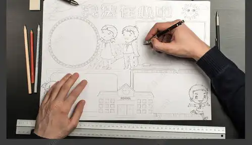 法制小报宪法在心中手抄报法治教育电子小报图片模板下载